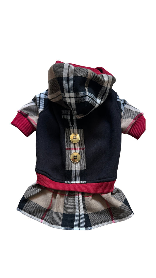 Furberry Plaid Dog Dress Sweatshirt